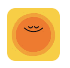 A cheerful, smiling sun icon representing happiness and positivity.