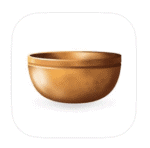 Shiny copper bowl for cooking or serving with a reflective surface. Perfect for kitchens and dining decor.