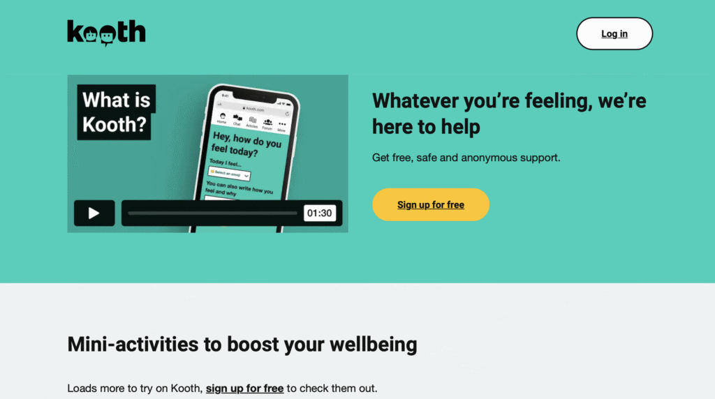 Accessible online mental health support platform.